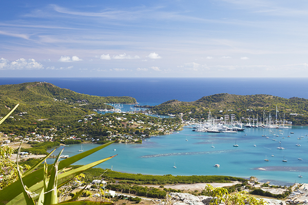 View from Great Fort George to Falmouth Harbour.Find more images from Antigua and the Montserrat Volcano in my Lightbox: